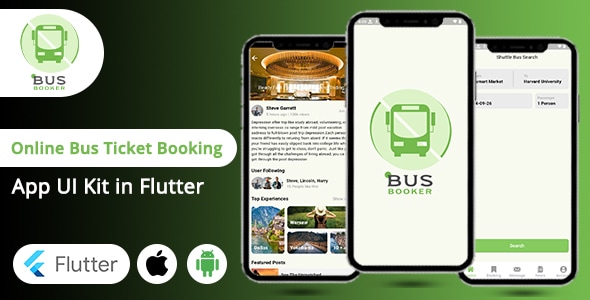 CodeCanyon Bus Ticket Booking App UI Kit in Flutter