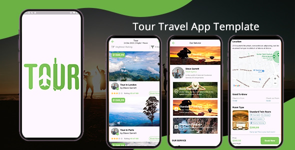 Tour Booking App UI Template on CodeCanyon